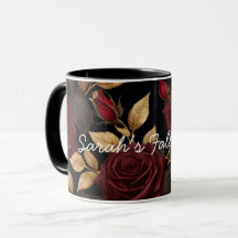 Dunkle Romantische Florale Personalisierte Kaffeet