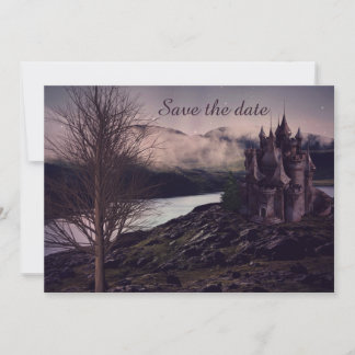 Dunkle romantische gotische Burg Save The Date