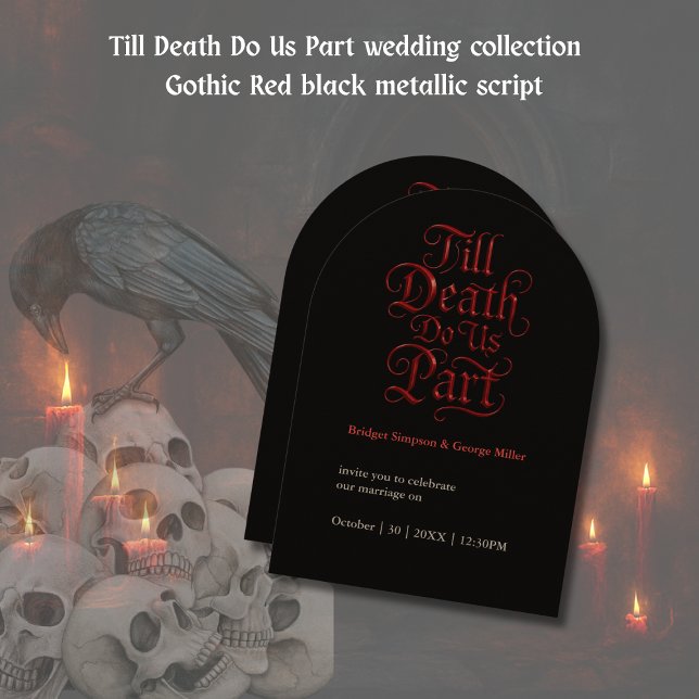 Dunkle romantische Hochzeit - bis zum Tod tun uns  Einladung (Von Creator hochgeladen)
