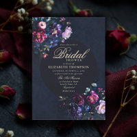 Dunkle Romantische Moody Florals Juwel Brautparty