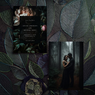 Dunkle Romantische Schwarze Pfingstrosen-Blumen-Ho Save The Date