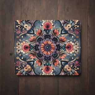 Dunkle Romanze Burgund Art Deco Floral Sommer Mousepad