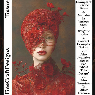 Dunkle Romanze Rote Spitze Maskierte Frau CW7L Dec Seidenpapier