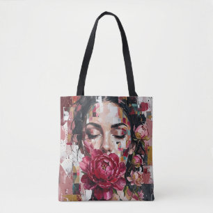 Dunkle rosa Blumen Frau