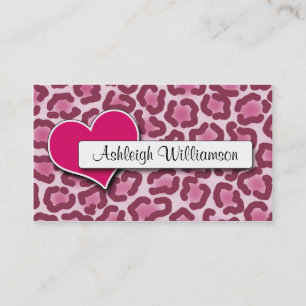 Dunkle rosa Herz-Leopard-Druck-Verabredungs-Karten Terminkarte