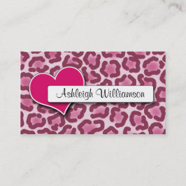 Dunkle rosa Herz-Leopard-Druck-Verabredungs-Karten Terminkarte