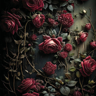 Dunkle Rose blüht Seidenpapier