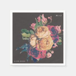 Dunkle Rose Botanische Fete Hochzeitstisch Napkins Serviette