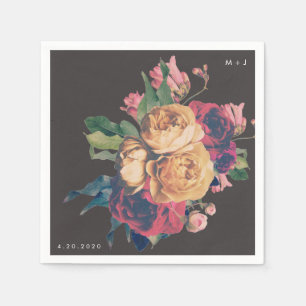 Dunkle Rose Botanische Fete Hochzeitstisch Napkins Serviette