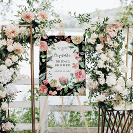 Dunkle Rose | Frühlingsfloral Brautparty Willkomme