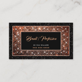 Dunkle Rose Gold Glitzer Social Media Black Glam Visitenkarte