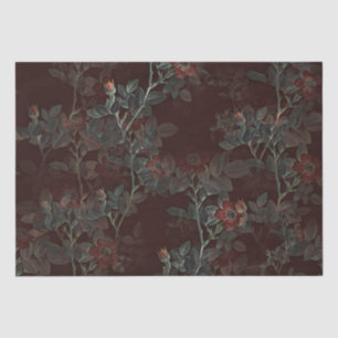 Dunkle Rose Gothic Rose Buds Decoupage Seidenpapier