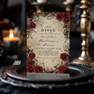 Dunkle Rose Gotische Halloween-Feier Einladung