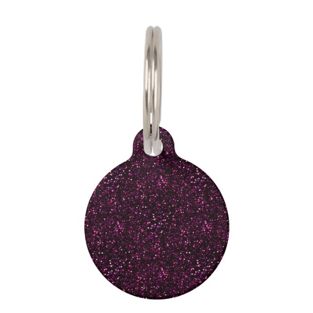 Dunkle Rose Pink Posh Glitzer Haustiermarke (Vorderseite)