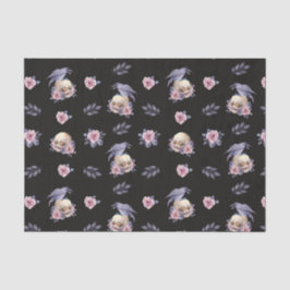 Dunkle Rose Raven Skulls Halloween Tissue Paper Seidenpapier