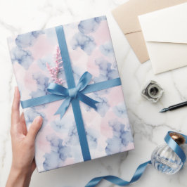 Dunkle Rose und blaue Aquarellfarbe Abstrakt Geschenkpapier
