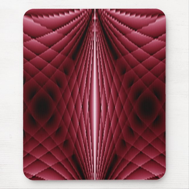 Dunkle Rose und schwarz geometrisches Quiltmuster Mousepad (Vorne)