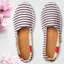 Dunkle Rose Weiße Streifen Mode Chic Cool Slip On