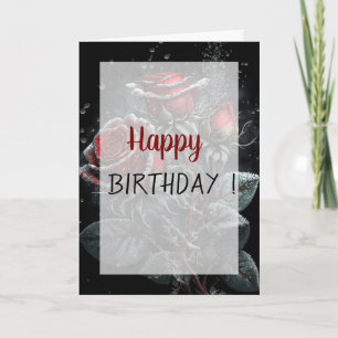Dunkle Rosen Tropfen Gothic Geburtstag Karte