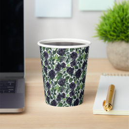Dunkle Rosen Wasserfarben-Ornament Pappbecher