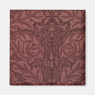 Dunkle rote Akanthusblätter (von William Morris) Magnet