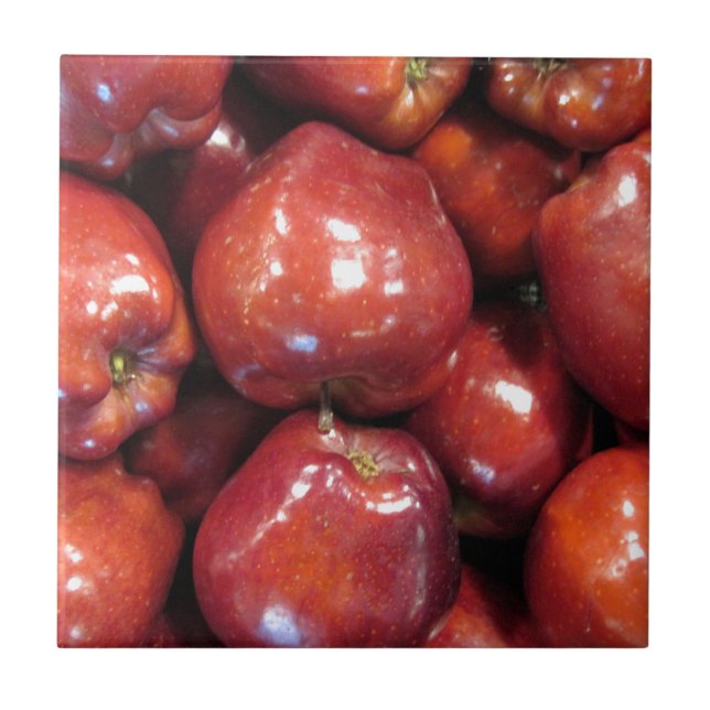 Dunkle rote Äpfel Fliese (Vorderseite)