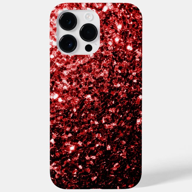 Dunkle rote Imitate Glitzer Glitzern Glamour Case-Mate iPhone Hülle (Rückseite)