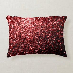 Dunkle rote Imitate Glitzer Glitzern Glamour Dekokissen