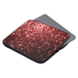 Dunkle rote Imitate Glitzer Glitzern Glamour Laptopschutzhülle