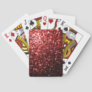 Dunkle rote Imitate Glitzer Glitzern Glamour Spielkarten