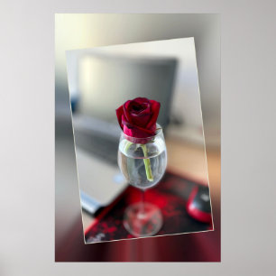 Dunkle rote Rose Poster