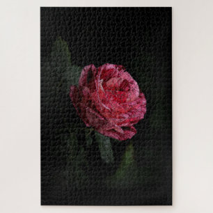 Dunkle Rote Rose Puzzle