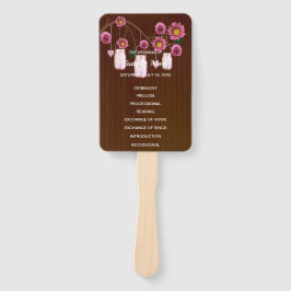 Dunkle Rustikal rosa florale Mason Jars Wedding Fächer