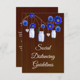 Dunkle rustikale blauflorale Masken JAR Sicherheit Begleitkarte