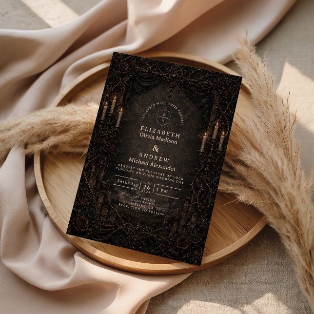 Dunkle Rustikale Country-Goth-Hochzeit Einladung (Von Creator hochgeladen)