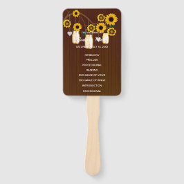 Dunkle rustikale Gelbe Blumenmason Jars Hochzeit Fächer