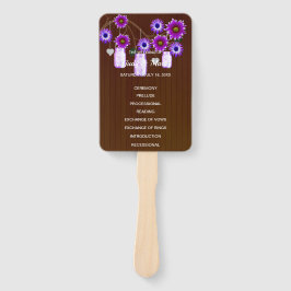 Dunkle Rustikale Lila Blumenmason Jars Hochzeit Fächer