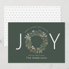 Dunkle Sage Gold Wreath Joliday Weihnachtskarte