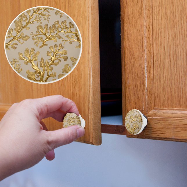 Dunkle Sandfarbe mit Goldalgen Keramikknauf (Von Creator hochgeladen)