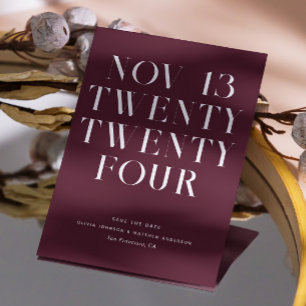 Dunkle Scarlet moderne Typografie minimalistische  Save The Date