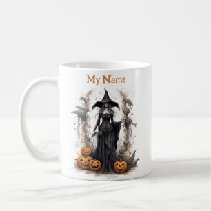 Dunkle Schattenkönigin: Halloween-Hexe, individuel Kaffeetasse