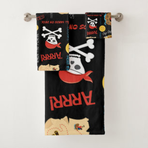 Dunkle Schatzinsel Party Pirates Badhandtuch Set