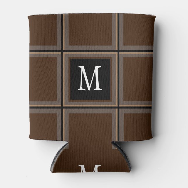 Dunkle Schokolade Braun Single, erster Streifen Dosenkühler (Vorderseite)