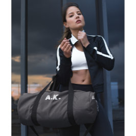 Dunkle Schokolade Braun weißes Monogramm Duffle Be Duffle Bag