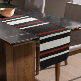 Dunkle Schokolade, braune Streifen Großer Tischläufer