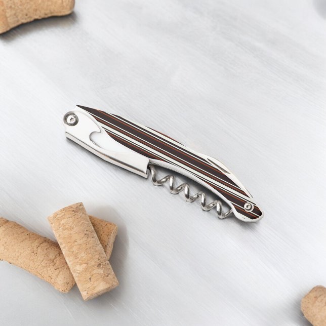 Dunkle Schokolade, braune Streifen Kellnermesser (Corkscrew Bottle Opener)