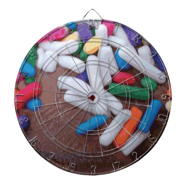 Dunkle Schokolade Eiscreme mit Regenbogensprinklen Dartscheibe (vorne)