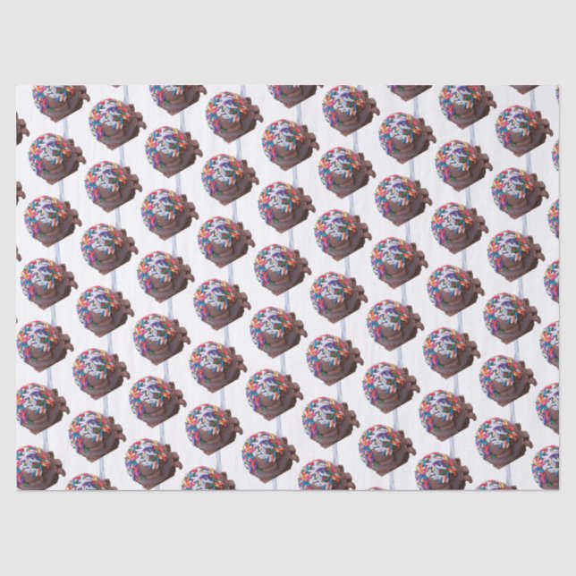Dunkle Schokolade Eiscreme mit Regenbogensprinklen Seidenpapier (Vorderseite)