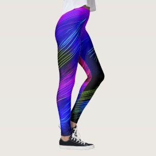 Dunkle schöne Farben Neonleuchten Linien Leggings