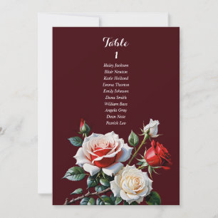 Dunkle Schöne rosa weiße rote Rosen Sitzordnungska Einladung